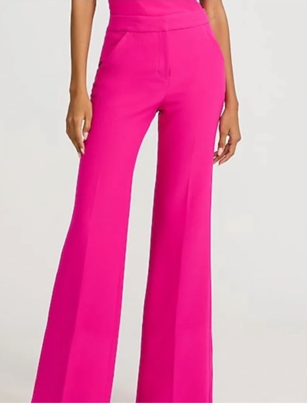 Express Editor Hot Pink Low Rise Stretch Flared Pants